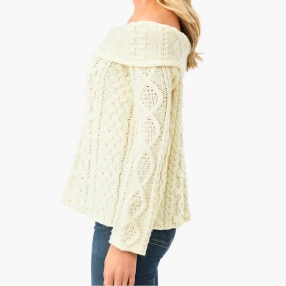 TUCKERNUCK Ivory Cable Knit Cora Sweater NWT Medium M - Picture 2 of 9